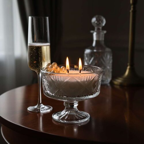 ⁦Glass Candle Stand With Lid⁩ – תמונה ⁦3⁩