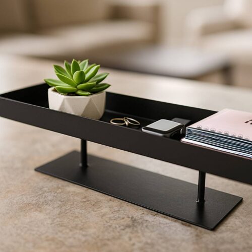 ⁦Sleek Metal Tray Black⁩ – תמונה ⁦2⁩